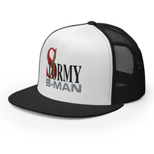 Load image into Gallery viewer, StormyBman Trucker Cap v2 (WHITE/BLACK)