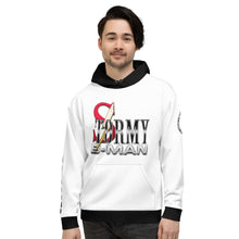 Load image into Gallery viewer, StormyBman: AOP Unisex Hoodie (WHITE/BLACK)