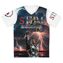 Load image into Gallery viewer, StormyBman AOP V-Neck unisex sports jersey v2 (WHITE)