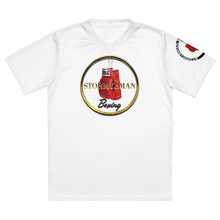 Load image into Gallery viewer, StormyBman AOP V-Neck unisex sports jersey v1 (WHITE)
