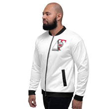 Load image into Gallery viewer, Drew Titan: AOP Unisex Bomber Jacket (White)