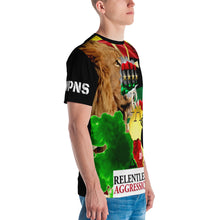 Load image into Gallery viewer, AWEAPONRY: RELENTLESS AGGRESSION AOP T-shirt (BLACK)