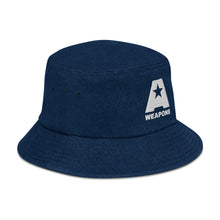 Load image into Gallery viewer, AWEAPONRY: A-Weapons Denim Bucket Hat (BLACK)