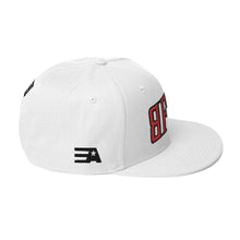 Load image into Gallery viewer, BFTB GRAVEYARD Snapback Hat (WHITE/RED)