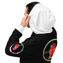 Load image into Gallery viewer, StormyBman: AOP Unisex Hoodie (BLACK/WHITE)

