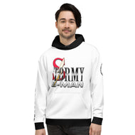 StormyBman: AOP Unisex Hoodie (WHITE/BLACK)