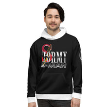 Load image into Gallery viewer, StormyBman: AOP Unisex Hoodie (BLACK/WHITE)
