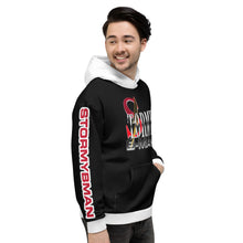 Load image into Gallery viewer, StormyBman: AOP Unisex Hoodie (BLACK/WHITE)
