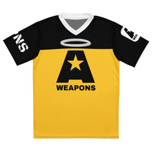 Load image into Gallery viewer, A-Weapons AOP V-Neck T-Shirt (Black/Yellow)
