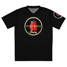 Load image into Gallery viewer, StormyBman AOP V-NECK unisex sports jersey v1 (BLACK)

