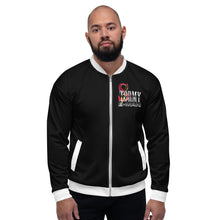 Load image into Gallery viewer, StormyBman AOP Unisex Bomber Jacket (BLACK)
