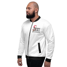 Load image into Gallery viewer, StormyBman AOP UnisexBomber Jacket (WHITE)
