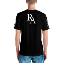 Load image into Gallery viewer, RELENTLESS AGGRESSION: BW AOP T-shirt (BLACK)
