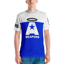 Load image into Gallery viewer, AWEAPONRY: A-WEAPONS AOP T-shirt (WHITE/BLUE)
