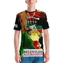 Load image into Gallery viewer, AWEAPONRY: RELENTLESS AGGRESSION AOP T-shirt (BLACK)
