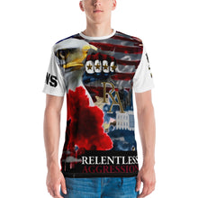 Load image into Gallery viewer, AWEAPONRY: RELENTLESS AGGRESSION AOP T-shirt (WHITE)

