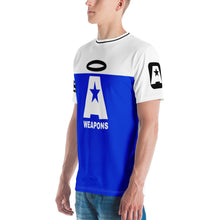 Load image into Gallery viewer, AWEAPONRY: A-WEAPONS AOP T-shirt (WHITE/BLUE)
