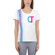 Load image into Gallery viewer, DREW TITAN: DT ATHLETICS WOMENS AOP T-SHIRT (WHITE/PINK)
