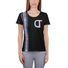 Load image into Gallery viewer, DREW TITAN: DT ATHLETICS WOMENS AOP T-shirt (BLACK/PINK)

