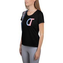 Load image into Gallery viewer, DREW TITAN: DT ATHLETICS WOMENS AOP T-shirt (BLACK/PINK)
