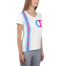 Load image into Gallery viewer, DREW TITAN: DT ATHLETICS WOMENS AOP T-SHIRT (WHITE/PINK)
