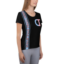Load image into Gallery viewer, DREW TITAN: DT ATHLETICS WOMENS AOP T-shirt (BLACK/PINK)
