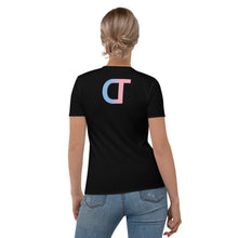 Load image into Gallery viewer, DREW TITAN: DT FITNESS Women's AOP T-shirt (BLACK/PINK)
