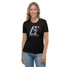 Load image into Gallery viewer, DREW TITAN: DT FITNESS Women's AOP T-shirt (BLACK/PINK)
