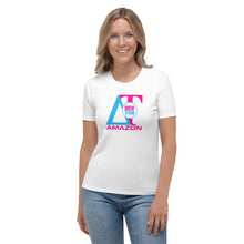 Load image into Gallery viewer, DREW TITAN: DT FITNESS Women's AOP T-shirt (WHITE/PINK)
