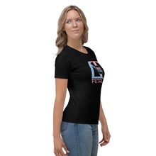 Load image into Gallery viewer, DREW TITAN: DT FITNESS Women's AOP T-shirt (BLACK/PINK)
