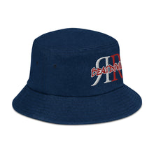 Load image into Gallery viewer, REFLECTION BEATDOWNZ: Denim bucket hat (DARK/RED)
